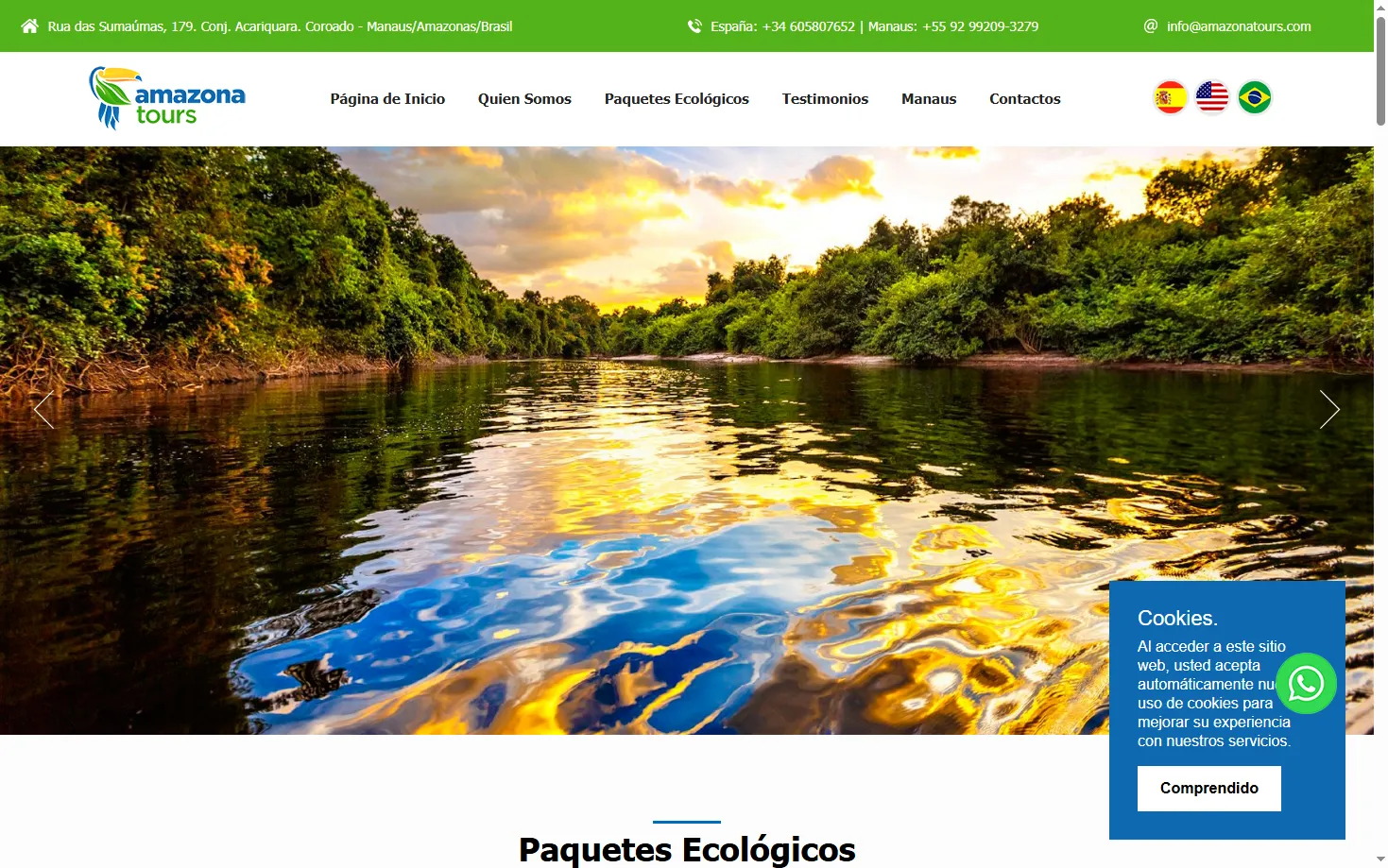 Site para empresas de turismo na amazônia