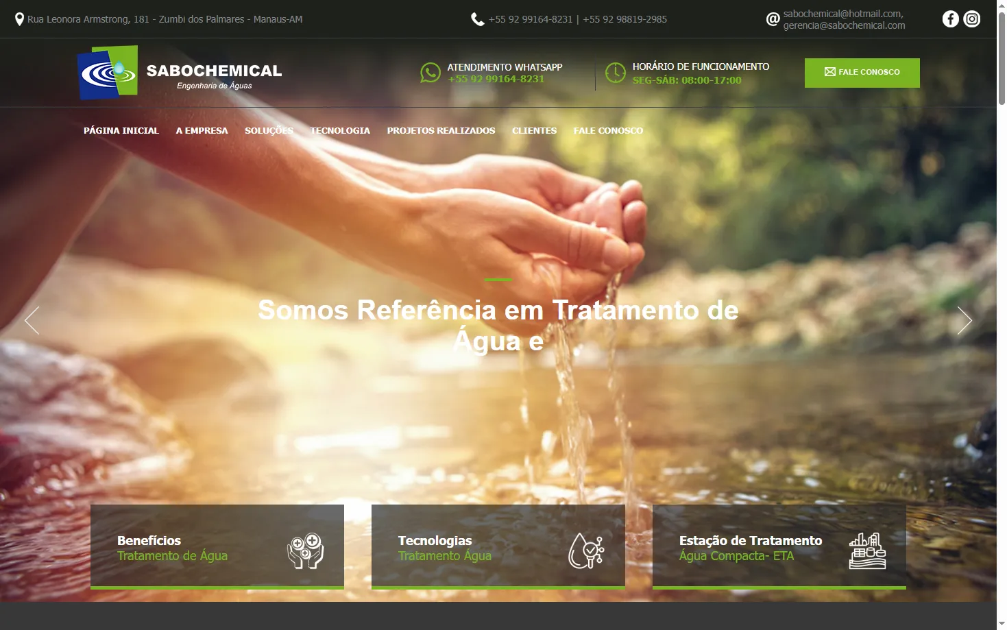 criação de site para empresa de tratamento de efluentes em Manaus